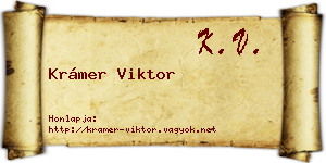 Krámer Viktor névjegykártya